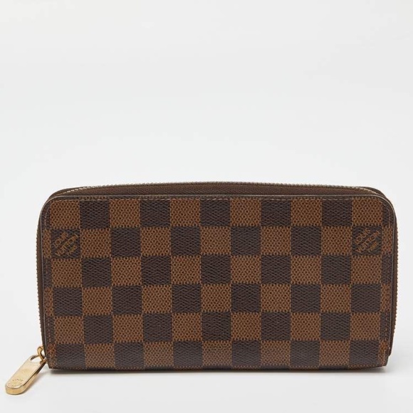 Authentic Louis Vuitton Damier Ebene Canvas Zippy Wallet Brown - Picture 3 of 16
